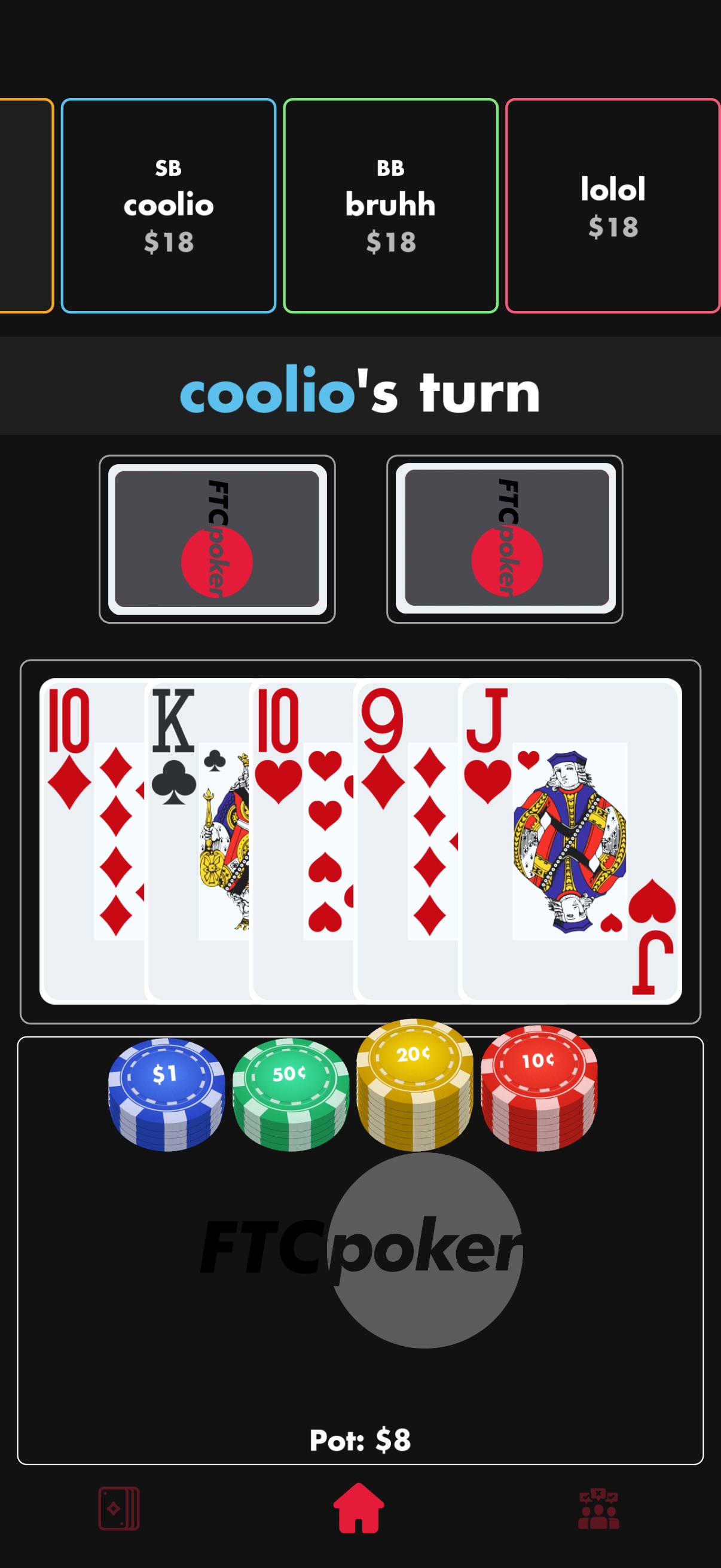 FTC Poker community tab